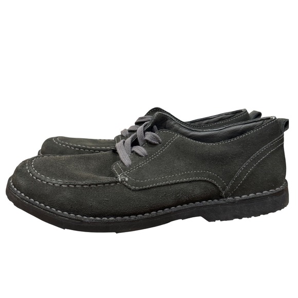 LL Bean Mens Suede Moc Toe 3-Eyelet Derby‎ Oxford Olive Green 11.5 M Casual main image 5